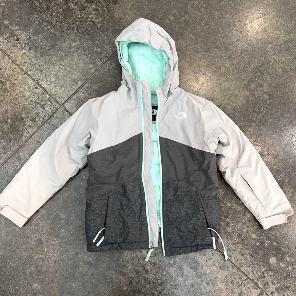 North Face Grey Teal Dryvent Jacket Winter Coat M